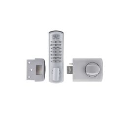 DX DIGITAL KEYPAD WITH 002 DEADLATCH WITH KNOB TP Satin Chrome - 002-1KDXSC