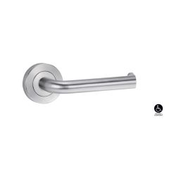 SYMPHONY 102 LEVER ON ROUND ROSE FULL SET Satin Chrome - 1220/1221/102SC