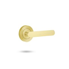 SYMPHONY 106 LEVER ON ROUND ROSE FULL SET Satin Brass - 1220/1221/106SB