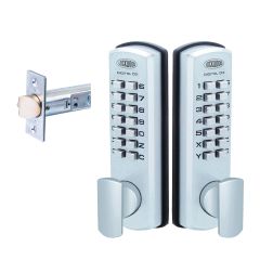 DX DIGITAL KEYPADS X 2 WITH 530 LATCH TP Satin Chrome - 530DXSC/PADSX2