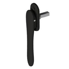 UNO Twinbolt bifold door handle in black P83001B