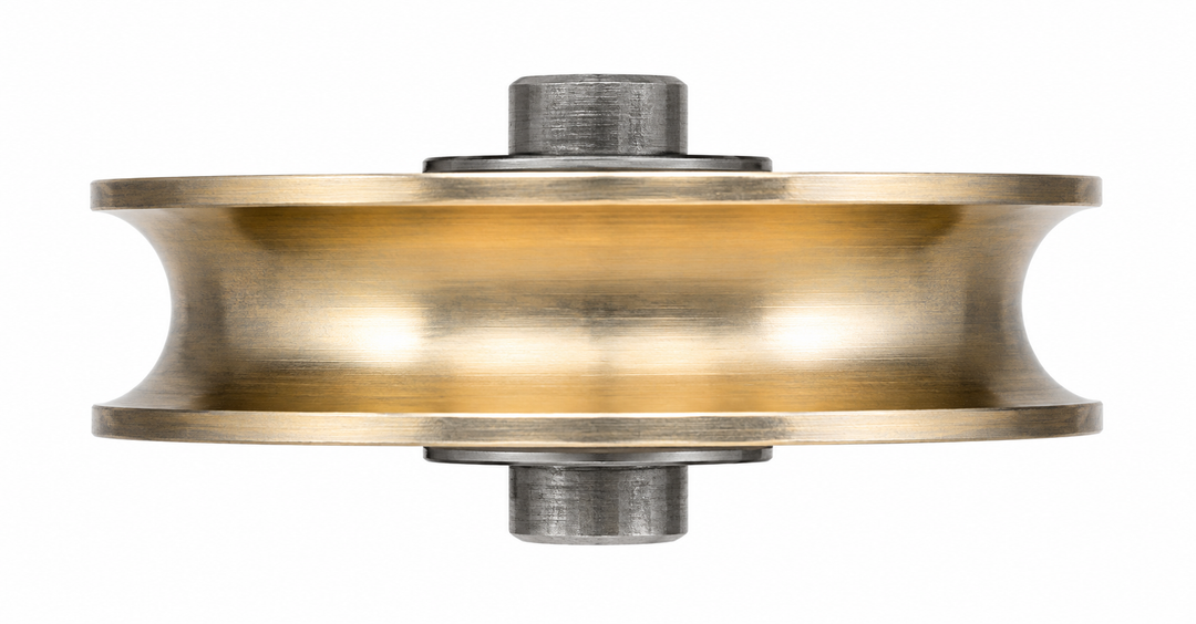 3 - 4135 Brass Concave Roller Diameter 35mm Axle 6.4mm