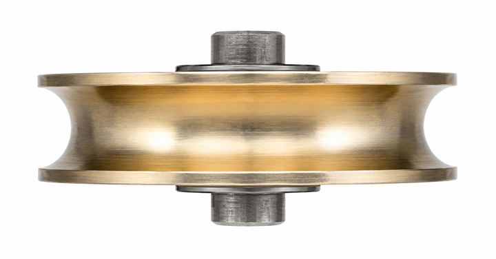 3 - 4135 Brass Concave Roller Diameter 35mm Axle 6.4mm