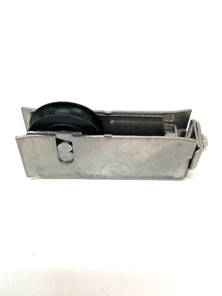 Premium heavy duty adjustable sliding door carriage &amp; roller. 17mm flared wings, stainless steel carriage with a M - 4148 premium roller. corrosion resistant.