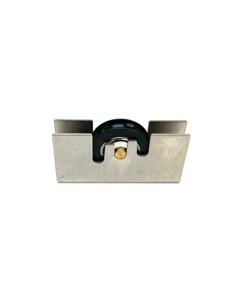 Adjustable sliding glass door carriage with roller